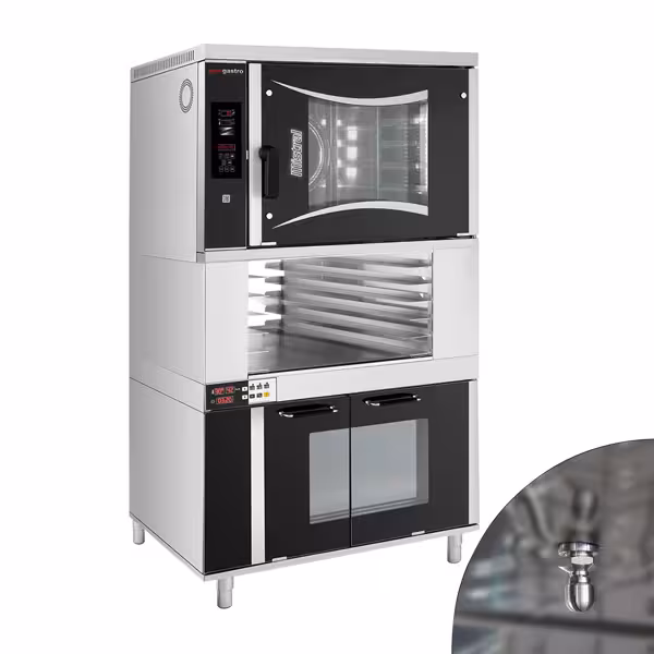 Bäckerei-Elektro-Kombidämpfer - Digital - 6x EN 600x400 - inkl. Gärschrank, Gestell & Waschsystem