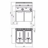 Kaksiosainen sähkökäyttöinen rasvakeitin - 2 x 10 l - 12,0 kW - 400 V