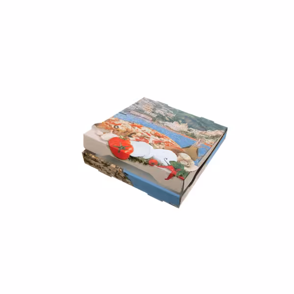 (100 szt.) Pudełko na pizzę - POSITANO - Wybrzeże Morza Śródziemnego - 22x22x4cm