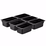 (6 ks) Gastronádoba GN GN 1/4 - polykarbonát - černá - 2,5 l - hloubka: 100 mm