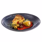 Deep Melamine Plate – LOOPS - Ø 255 mm - blue/grey