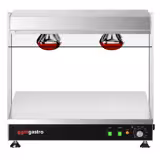 Warmhalteplatte Edelstahl - 1 kW - mit 2 Infrarot-Wärmelampen