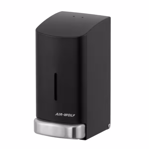 AIR-WOLF | Zeep & desinfectie dispenser met drukknop - 800ml - RVS - Zwart
