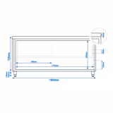 Dulap de lucru inox PREMIUM - 1800mm - cu trecere