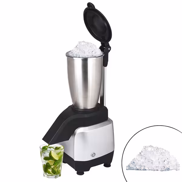Picadora de hielo - 180kg/h - 200W - Acero inoxidable - con recipiente de 3L