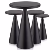 (4 stuks) Tafellamp - CONE - oplaadbaar - draadloos - IP54 - dimbaar in 3 standen - Ø130mm - Zwart