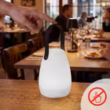 (4 pz) Lampada da tavolo LED ricaricabile - NIELS MINI - dimmerabile a 3 livelli - IP54 - per interno/esterno - Ø 110mm - Bianco