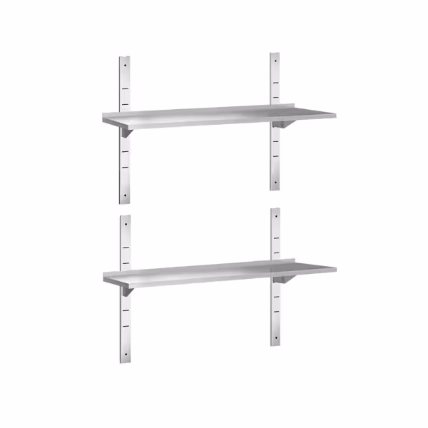 Dubbele RVS wandplank PREMIUM - 1400x300mm