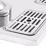 Dispensador de zumo con bases de acero inoxidable