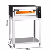 Forno elettrico per pizza - 990x895mm - 4 pizze Ø35cm - 400°C - Digitale - Sovrapponibile (fino a 3) - incl. Sottotelaio/Supporto
