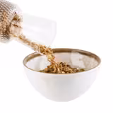 (6 stuks) Kom - STONE ART - Melamine - 0,6L - vierkant - 150x150mm - Diepte:75mm - stapelbaar - Wit/Bruin