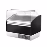 Ice Cream Serve Over Counter | LEVI - 1620mm - Static cooling - with LED lighting - for 9+9 x 5 litres Napoli pans - Black