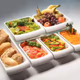 (6 adet) Gastronorm Küvet GN 2/4 - Melamin - CASCADE - 3,65L - köşeli - 530x162mm - Derinlik:75mm - GN Derinlik:75mm - Beyaz