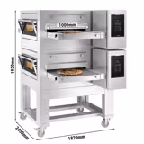 (2 Units) Commercial Electric Conveyor Oven – 1850 x 2450 mm – Touch Control – 1000 mm Belt Width – incl. Stand