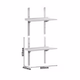 Mensola a parete in acciaio inox PREMIUM - 800x400mm - con 2 ripiani