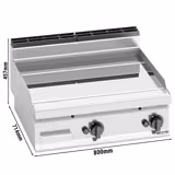 Gasbakplaat - 13,8kW - Glad - Bakoppervlak: 795x500mm - met open onderbouw