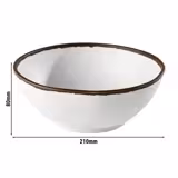 (6 piezas) Bol - CROCKER - melamina - 1,45 litros - Ø 210mm - blanco/marrón