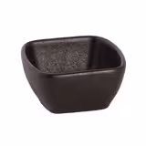 (8 buc) Bol | Universe - Porțelan - pătrat - 70x70 mm - stivuibil; compatibil mașină de spălat vase; compatibil cuptor cu microunde - Negru