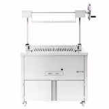 Grill na węgiel drzewny – 800 mm – z podnośnikiem i 1 szufladą – ruszt: 670 x 470 mm