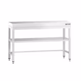 Nerezový pracovní stůl PREMIUM - 1200x600 mm - se spodní policí a vyztužením