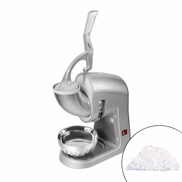 Commercial Countertop Ice Crusher – Flake Ice - 5 kg/min - 350 W - Plastic‑Clad - Under‑Unit Ice Bowl - Wet‑Hand Safe Switch