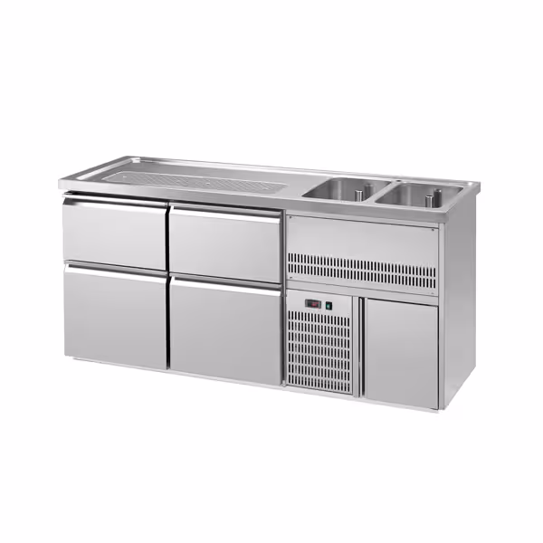 Comptoir de bar réfrigéré PREMIUM PLUS - 1950x700mm - 4 tiroirs