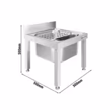 Freestanding Stainless Steel Bucket Sink – 500x500x550mm-1 Bowl-Splashback-Perforated Grid