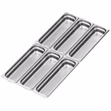 (6 Stück) Edelstahl-Behälter GN 2/4 - Höhe: 65mm