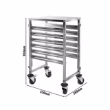 Inox profesionalna kolica za GN plehove - za 6 GN 1/1 - kotači Ø 125 mm (2 s kočnicom)