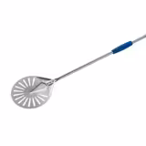 Pelle à pizza ronde PREMIUM - AZZURRA - Acier inoxydable - Ø230mm - perforée - manche 150cm