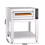 Elektrická pizza pec - 6× Ø 30 cm (hluboká) - 1010x1150 mm - až 450 °C - Manuální - vč. podstavce