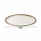 (6 pcs) STONE ART | Canapé Plate - flat - Melamine - Ø190mm - White/Brown