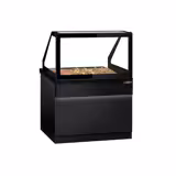 Warm buffet TORONTO - 1250mm - zwart front - voor 3x GN 1/1 - zwart granieten werkblad