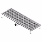 Scarico a pavimento in acciaio inox - 1200x400mm - design piatto e scarico laterale - Ø 70mm