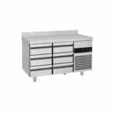 Commercial Counter Fridge PREMIUM - 1400x700mm - with 6 drawers - with upstand - capacity 281 litres