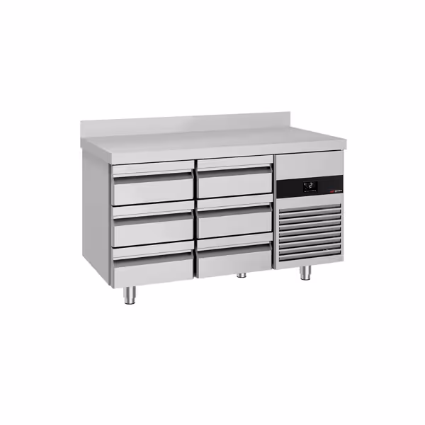 Koelwerkbank PREMIUM - 1400x700mm - met 6 lades - met opstand
