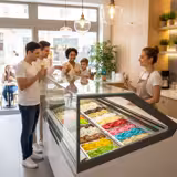 Ice Cream Serve Over Counter | IVY - 1606mm - Ventilated cooling - with LED lighting - for 16 x 5 litres Napoli pans - White
