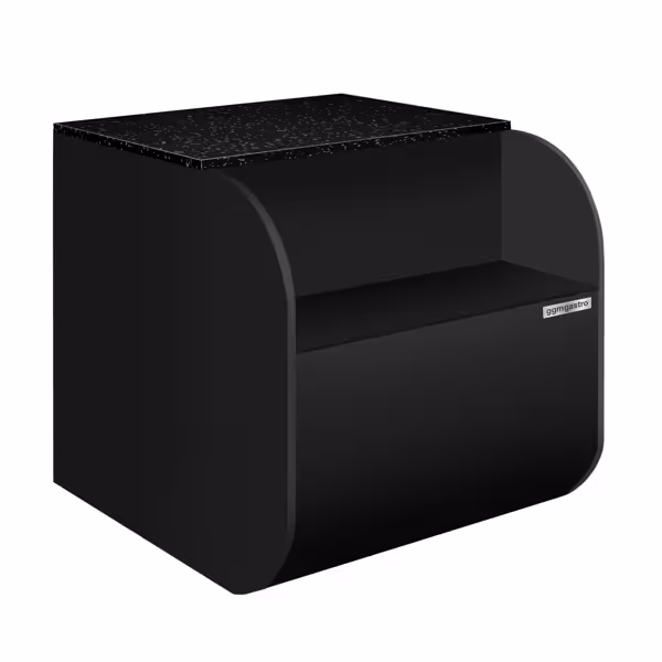 Kassa-sectie - 1100x820x880mm - zwart front - granieten werkblad zwart