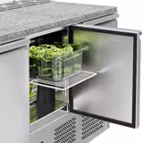 Saladette réfrigérée ECO - 1368mm - 368L - 3 portes - avec vitrine de comptoir pour 8x GN 1/6