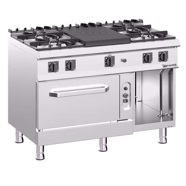 Gasfornuis - Giuseppe 700 - 1200x730mm - 39,5 kW - 6‑pits - incl. gas statische oven - 6,0 kW