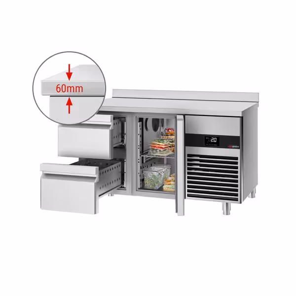 Masa rece PREMIUM - 1,4 x 0,7 m - cu 1 ușă și 2 sertare 1/2
