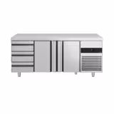 Commercial Counter Fridge PREMIUM - 1865x700mm - with 2 doors - 3 drawers - capacity 474 litres