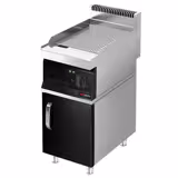 Commercial Electric Griddle - 8.0kW - Ribbed Plate - Cooking area: 395x535mm - with Cabinet Base - 1 Door