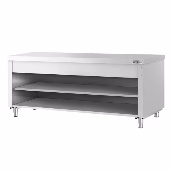 Tavolo armadiato in acciaio inox KOPENHAGEN - 2310x700mm - con porta a battente
