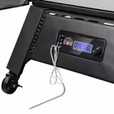 Fumoir électrique professionnel - Commande électronique - avec 4 étagères - 670x739mm - sur roulettes - Noir - fumage à chaud et à froid