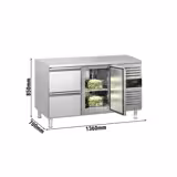 Koelwerkbank ECO - 1360x700mm - 282 liter - met 1 deur - met 2 lades