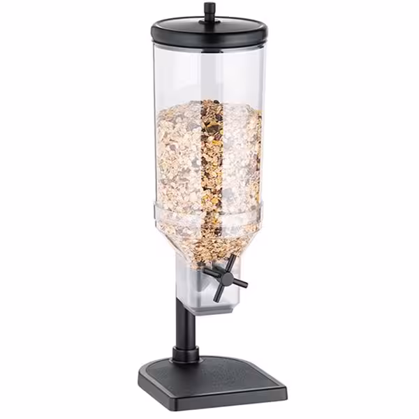 Dyspenser do płatków SERIA: Fresh & Easy - czarny - pokrętło - pojemnik z tworzywa - 4,5l - stojak ze stali nierdzewnej