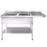 Spülmaschinen-Spültisch - 1600x600mm - mit 2 Becken links