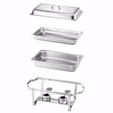 (2 adet) Chafing Dish - GN 1/1 - Kapak - Jel Yakıtlı