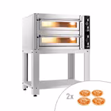 Elektrikli pizza fırını 4+4x 34 cm - Manuel- alt stand dahil